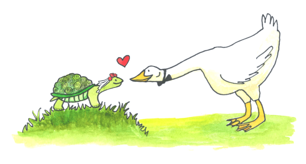 The 'spirit animals' of bride and groom for the invitation