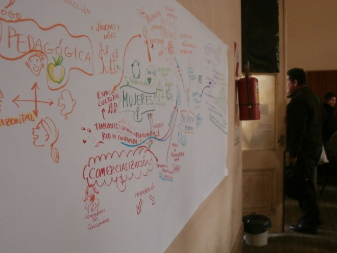 Drawn during the 'sharing in plenary' stage of the workshop. 