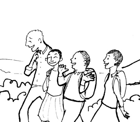 Walking to school / th best bit