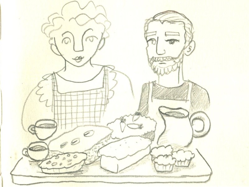 Pencil food sketches